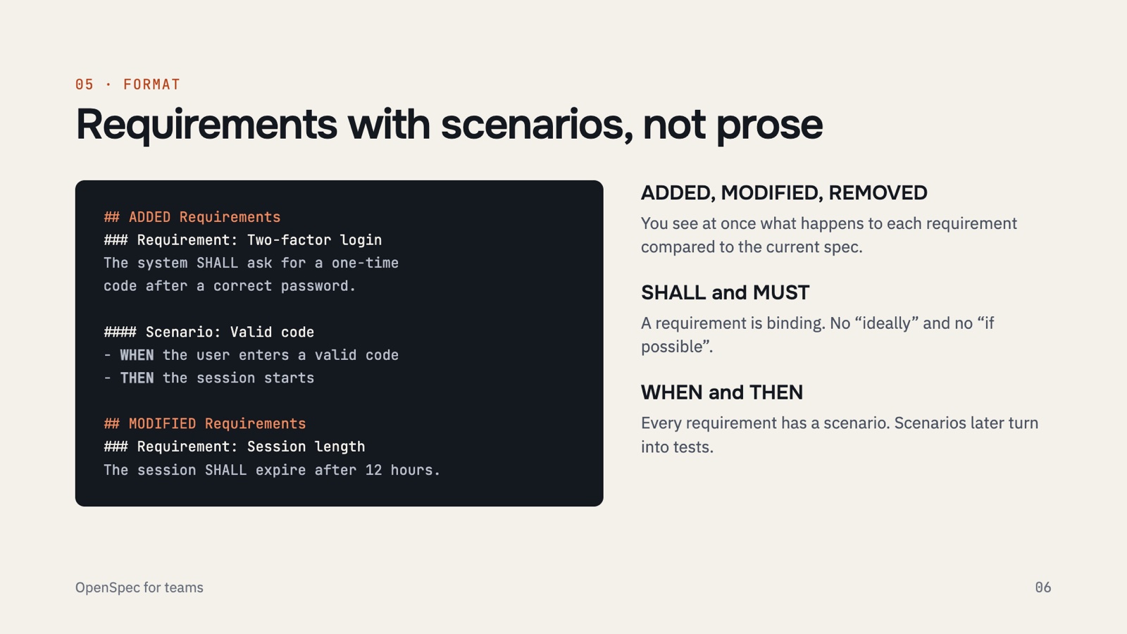 A delta spec: only the requirements that change