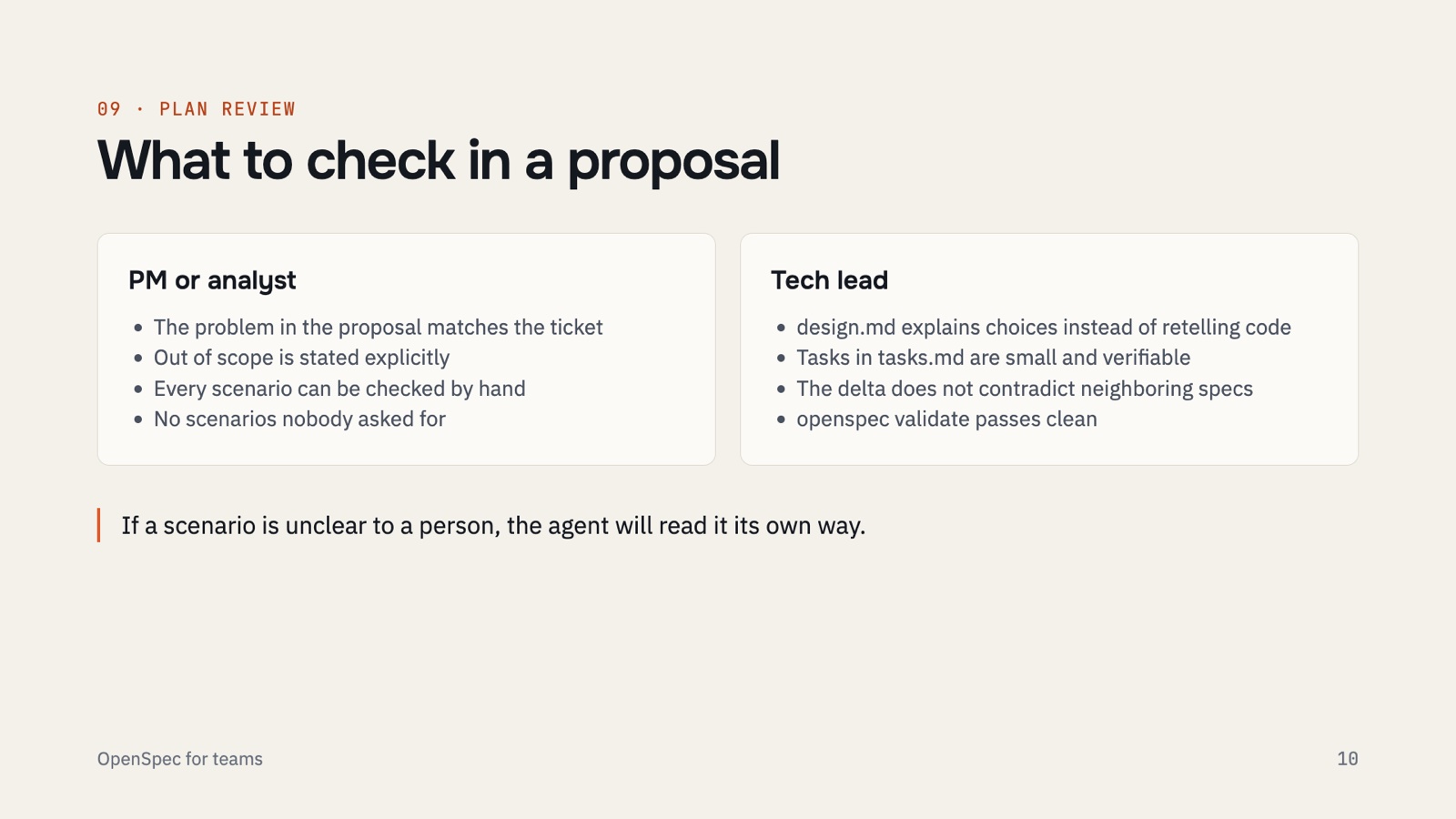 Plan review split between product and engineering